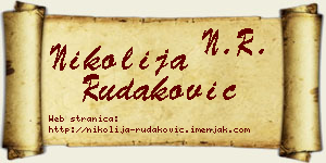 Nikolija Rudaković vizit kartica